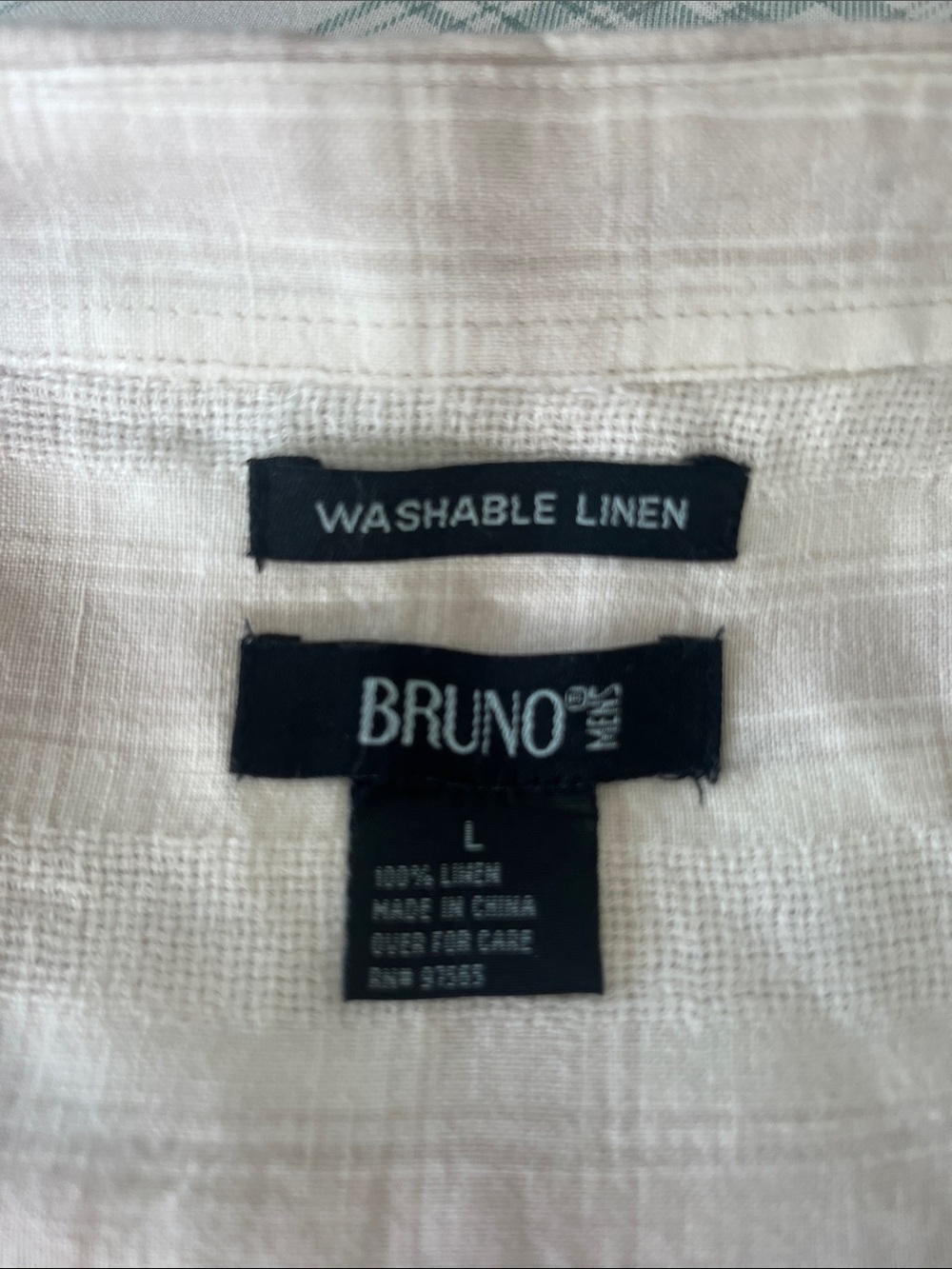 Bruno Men’s White Washable Linen Dress Shirt